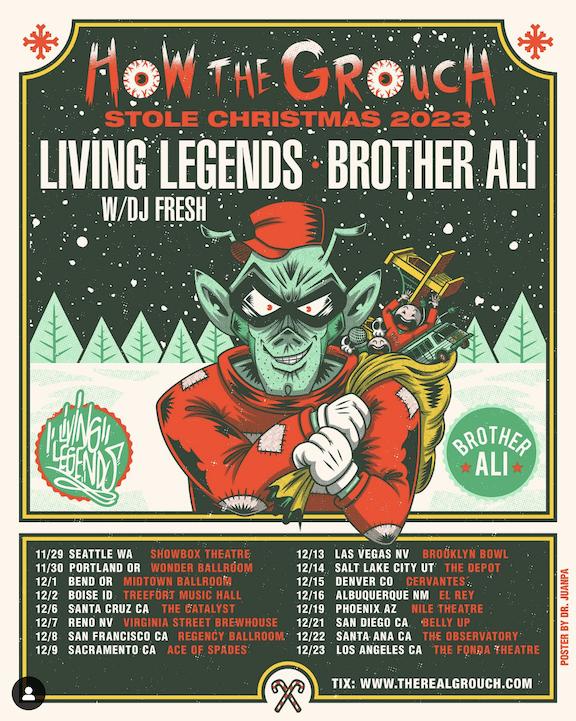 The Grouch Stole Xmas Tour 2023: Living Legends, Grouch & Eligh + More